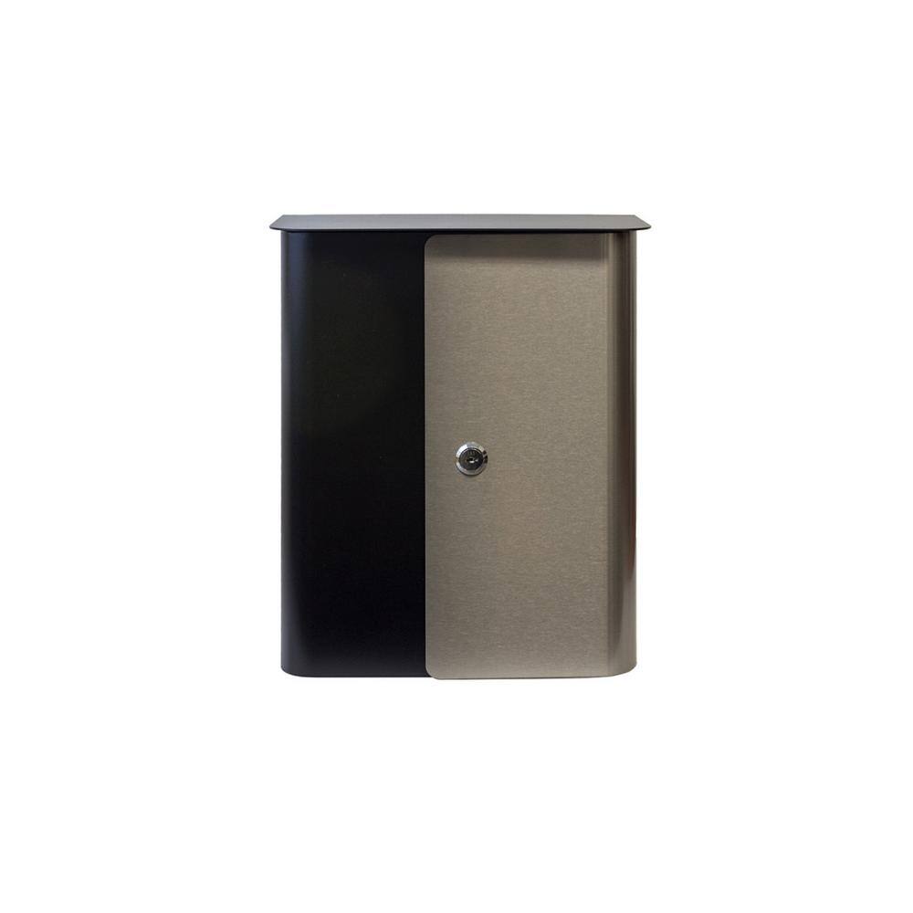 Vista in Black Wall Mounted with Stainless Steel Locking Mailbox WF ...