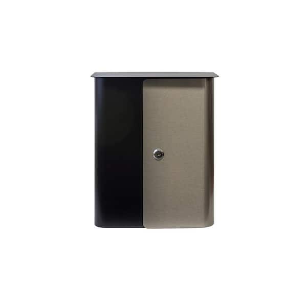 Unbranded Vista in Black Wall Mounted with Stainless Steel Locking Mailbox