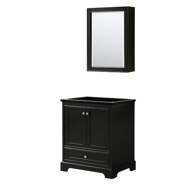 Wyndham Collection Deborah 29.25 in. Single Bathroom Vanity Cabinet Only with Medicine Cabinet in Dark Espresso