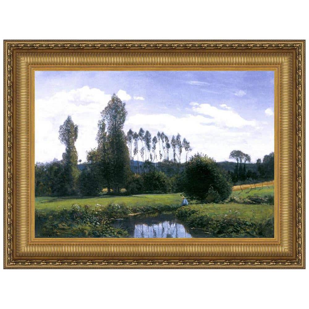 Design Toscano View at Rouelles Le Havre, 1858 by Claude Monet Framed  Nature Oil Painting Art Print 22.75 in. x 29.25 in. DA3762 - The Home Depot