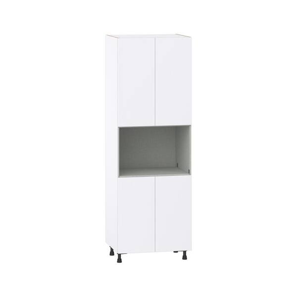 J COLLECTION Fairhope Bright White Slab Assembled Pantry Kitchen Micro ...