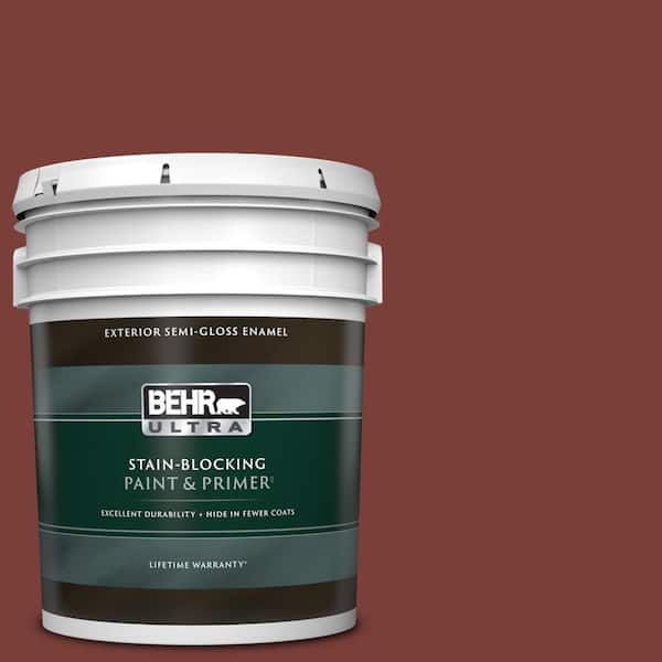 BEHR ULTRA 5 gal. #PPU2-02 Red Pepper Semi-Gloss Enamel Exterior Paint & Primer