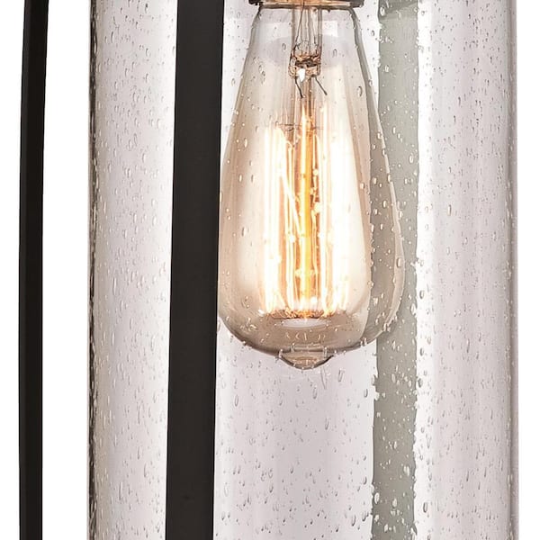 Westinghouse Grandview One-Light Outdoor Pendant – Oil Rubbed Bronze With Clear Seeded Glass, 60W Max, 16-7/8" Height