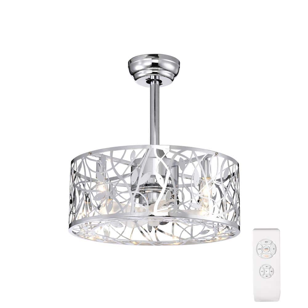 18 in. Smart Indoor Chrome Ceiling Fan with Remote Control and 5 ABS Blade 