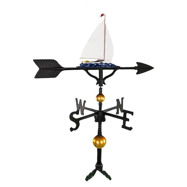 Montague Metal Products 32 in. Deluxe Black Sailboat Weathervane