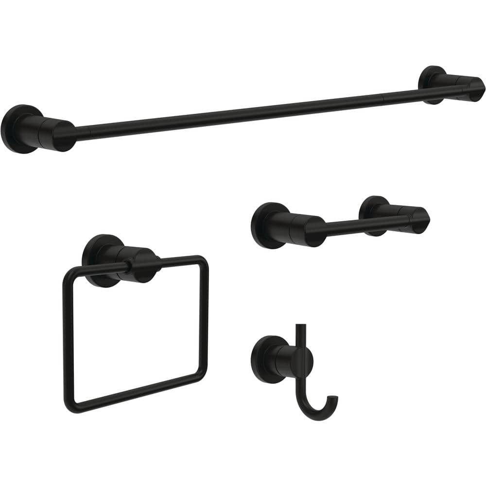 Nicoli Matte Black 24-Inch Metal Bath Hardware Set