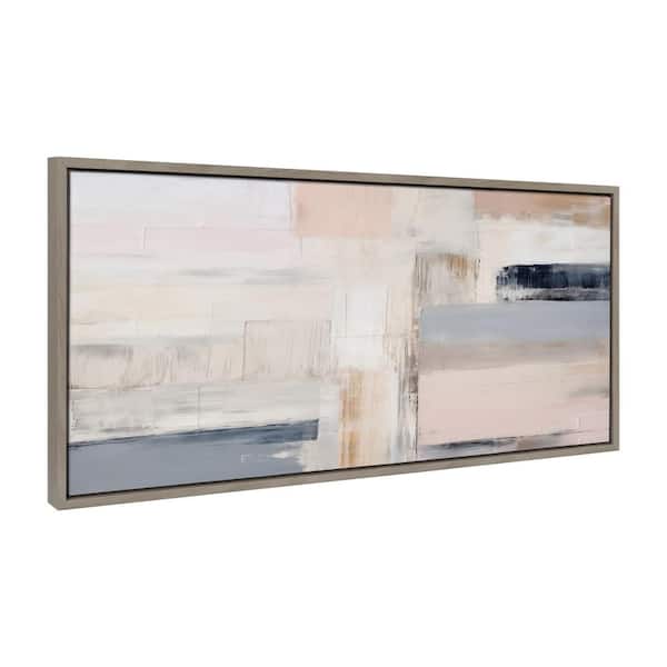 Kate and Laurel Sylvie Rustic Melody Framed Canvas by Amy Lighthall Set of 1 Abstract Art Print 18.00 in. x 40.00 in.