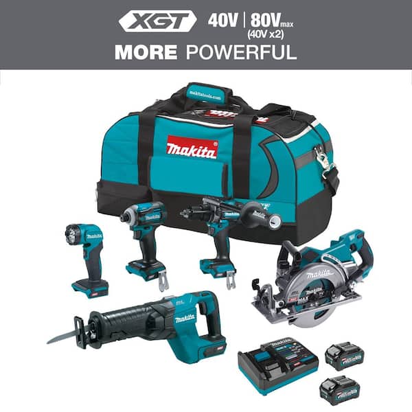 40-Volt max XGT Brushless Cordless 5-piece Combo Kit (Hammer Drill/Impact/Recip Saw/Circular Saw/Flashlight) 4.0Ah