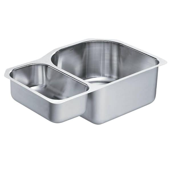 MOEN 1800 Series Undermount Stainless Steel 30.25 in. Double Bowl Kitchen Sink