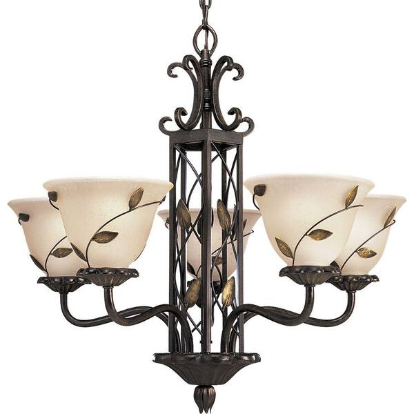 Progress Lighting Eden Collection 5-Light Forged Bronze Chandelier