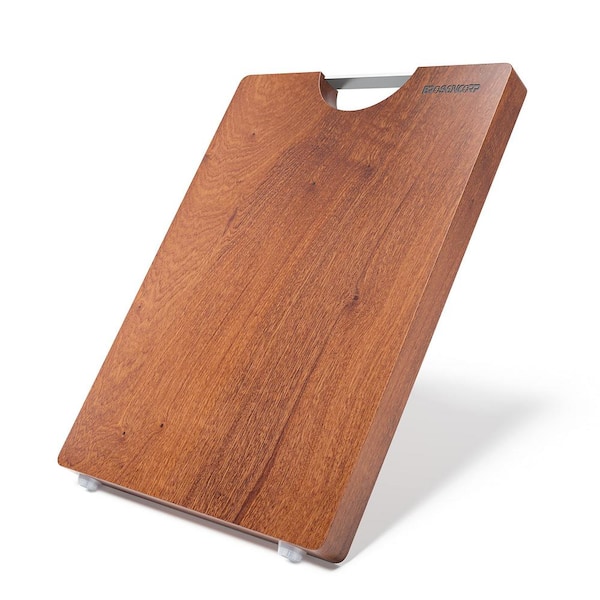 Unbranded Large 15 in. x 11 in. x 1 in. Square Wood Butcher Block-Edge Grain No Glue Non Toxic