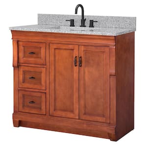 Naples 37 in. W x 22 in. D x 35 in. H Single Sink Freestanding Bath Vanity in Warm Cinnamon with Napoli Granite Top
