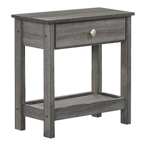 Mingden 21.13 in. Gray Rectangle Wood Top End Table