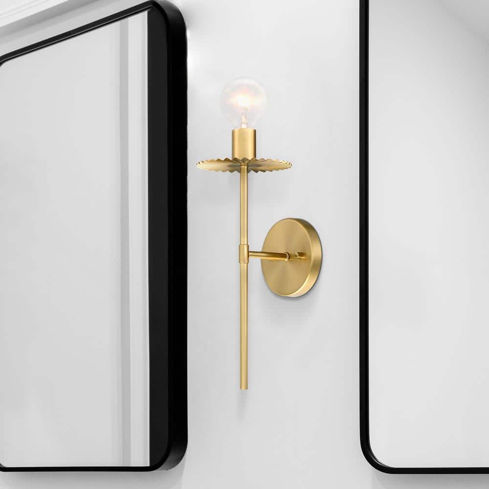Fleur 6 in. 1-Light Brushed Gold Modern Wall Sconce price history on PriceWatchPro