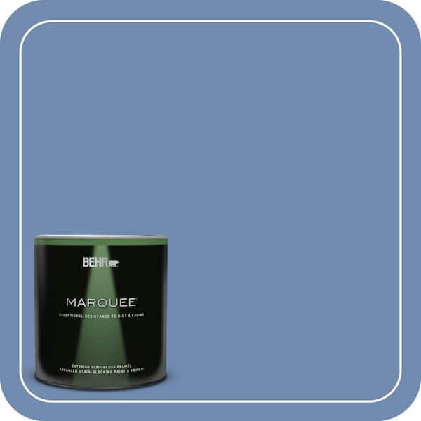 BEHR MARQUEE 1 qt. #590D-5 Windsurf Blue Semi-Gloss Enamel Exterior Paint & Primer