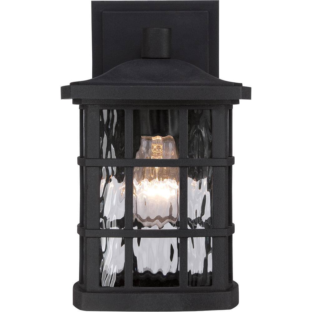 Mystic Black and Bronze Outdoor Wall Lantern with Clear Water Glass