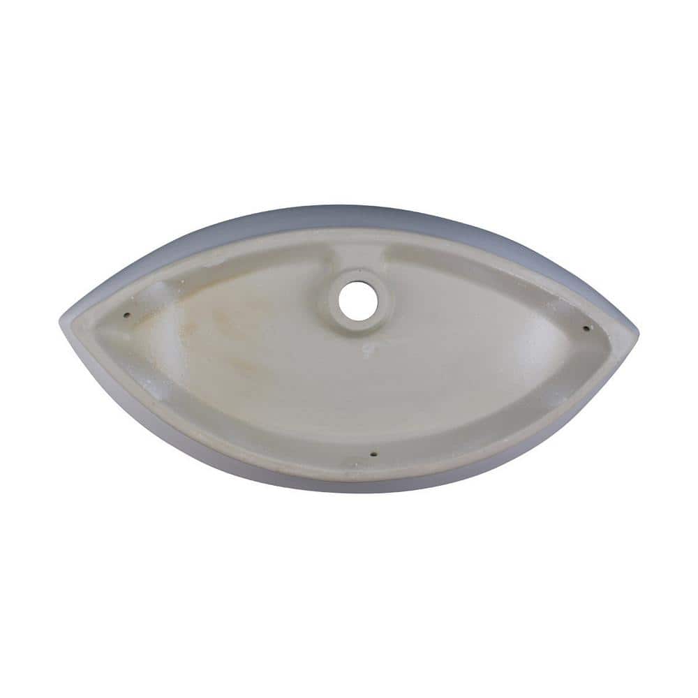 White Ceramic Oval Above-Counter Vessel Sink with Reno-Gloss Finish