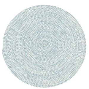 Kaari Federal Blue 5 ft. x 5 ft. Tweed Indoor/Outdoor Round Area Rug