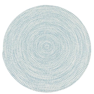 Kaari Federal Blue 6 ft. x 6 ft. Tweed Indoor/Outdoor Round Area Rug