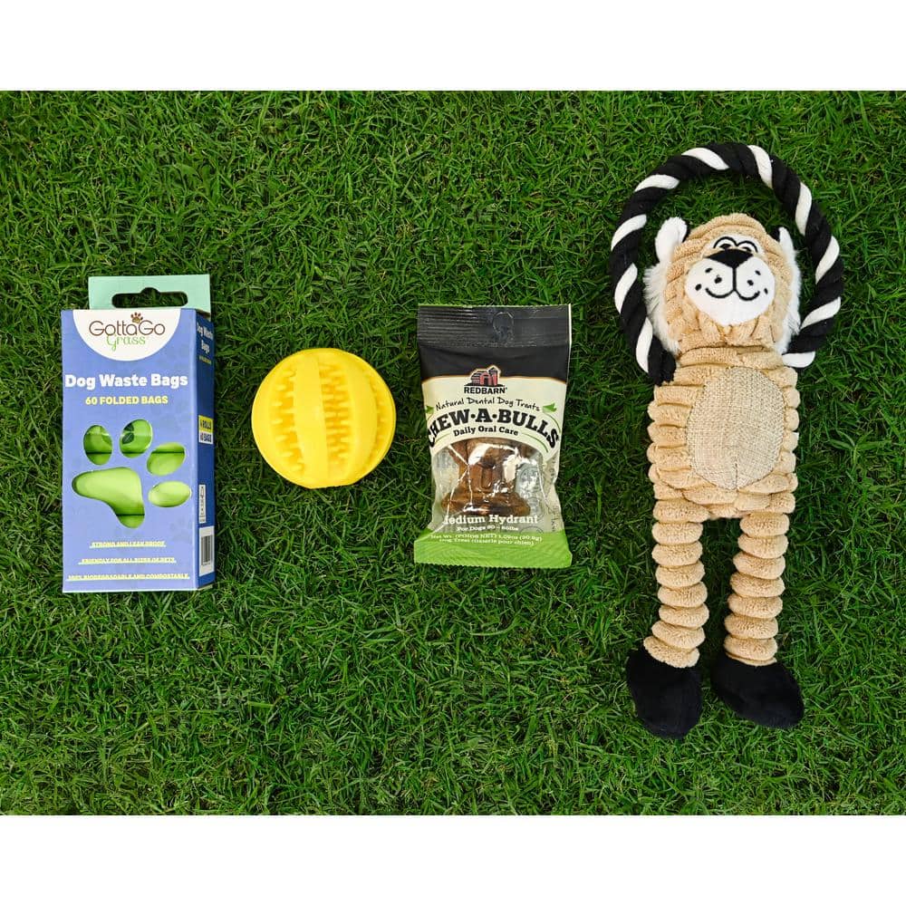 Gotta Go Grass Potty Pad Refill 2pk + Treat + Waste Bags + Toy Ball + Squea