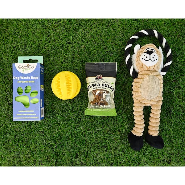 Gotta Go Grass Potty Pad Refill 2pk + Treat + Waste Bags + Toy Ball + Squeaky Toy