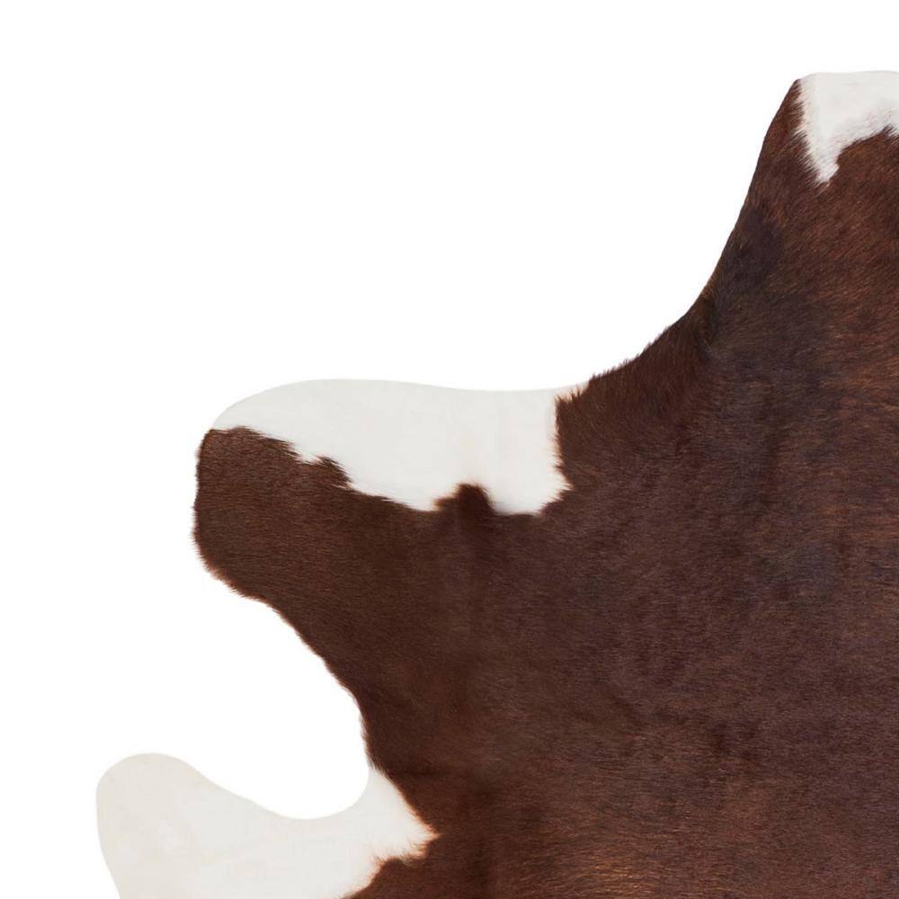 Handmade Brown and White Cowhide 4' x 6' Rug