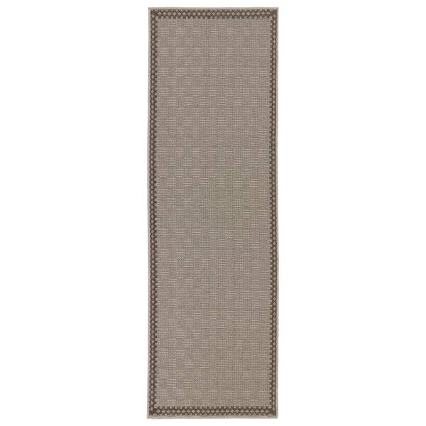 VIBE BY JAIPUR LIVING Tiare Gray/Taupe 2 ft. 6 in. x 8 ft. Coastal Indoor/Outdoor Area Rug