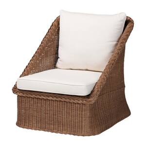 Derris Peanut Brown Rattan Arm Chair