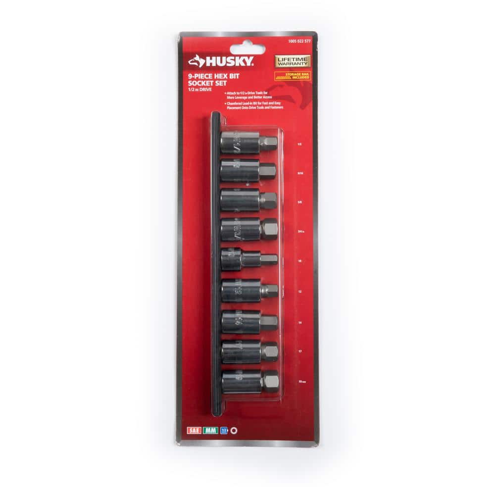 Husky 1/2 in. Drive Hex Bit Socket Set (9-Piece) H2DHEX9PC - The Home Depot