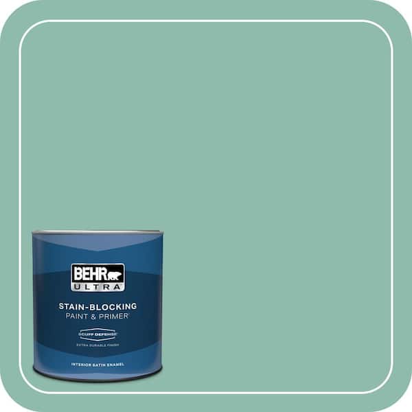 BEHR ULTRA 1 qt. #MQ6-37 Mild Evergreen Extra Durable Satin Enamel Interior Paint & Primer