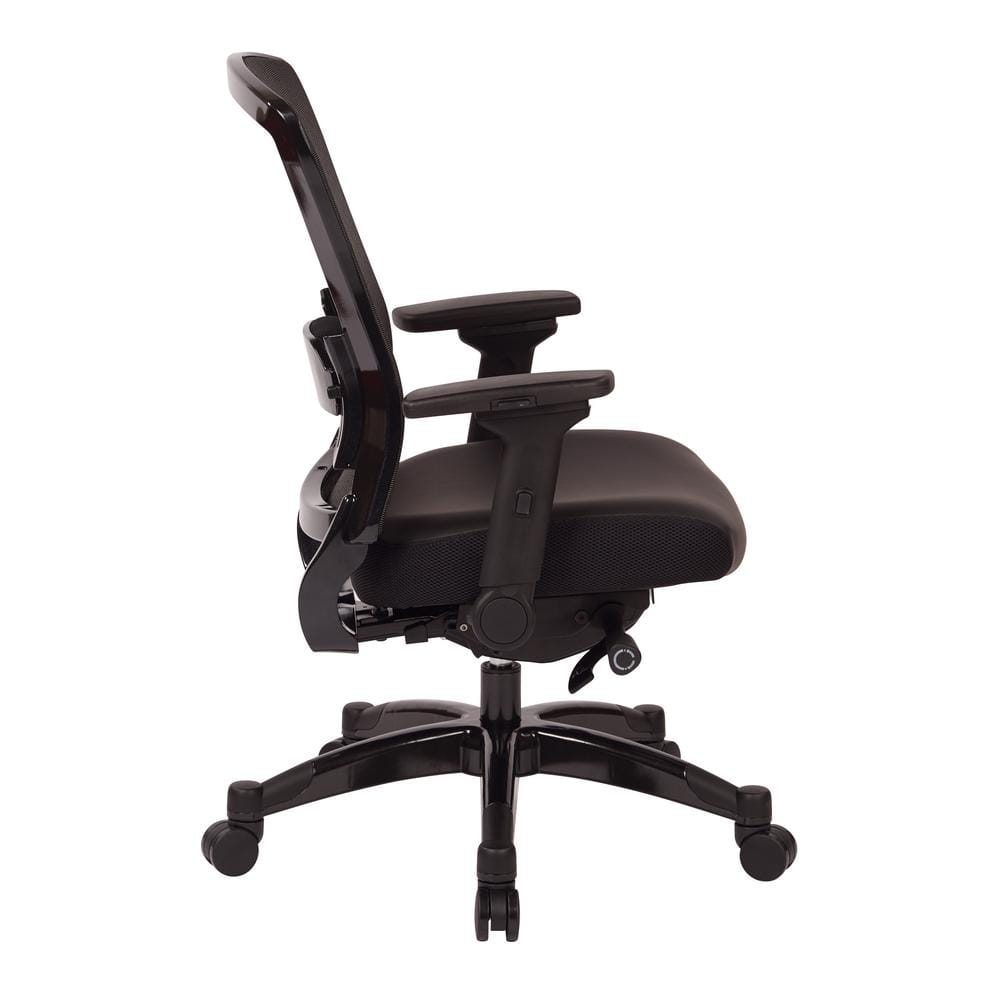 Executive Gunmetal Adjustable Mesh & Leather Office Chair