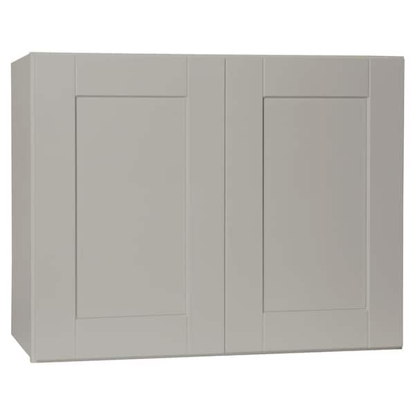 Hampton Bay Shaker 30 in. W x 15 in. D x 24 in. H Assembled Wall Bridge Kitchen Cabinet in Dove Gray with Shelf