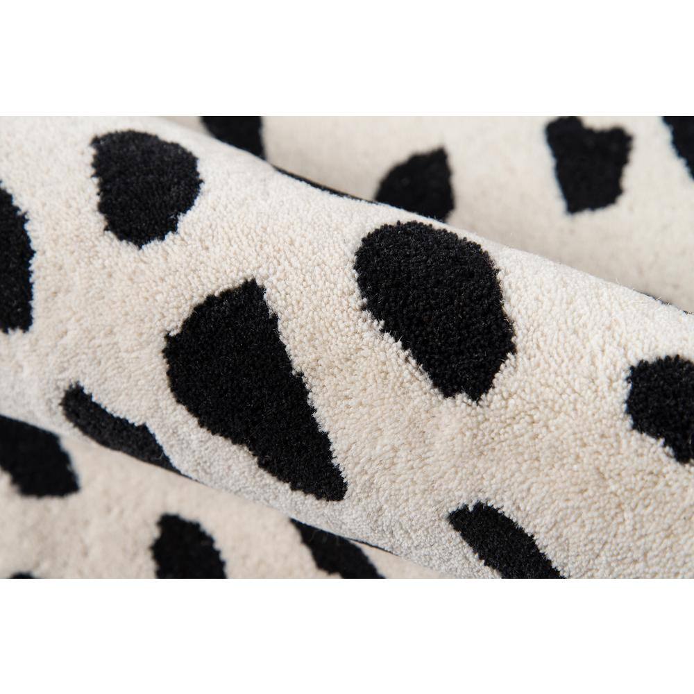 Ivory and Black Geometric Wool Runner Rug 2'3" x 8'