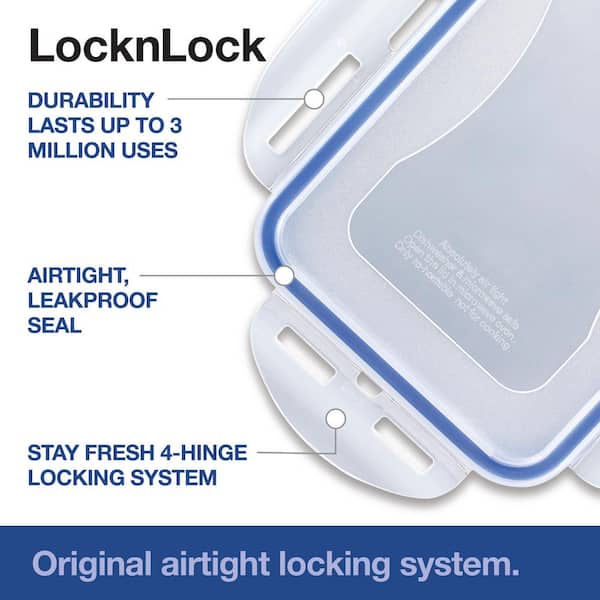 New Lock & Lock LocknLock 16-Piece Storage Set w/ 2 Handle Lids Blue  Raspberry