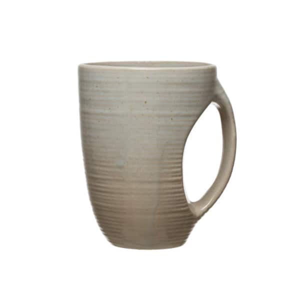 Storied Home 8 oz. Reactive Glaze Stoneware Mugs in Neutral Beige (Set of 6)