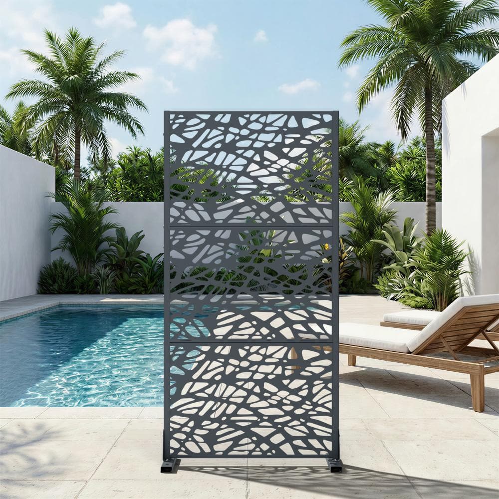29.5 in. W x 59 in. H Cambrian Gray Galvanized Steel No Dig Mesh Net Cut Outdoor Privacy Screen (1-Pack) price history on PriceWatchPro