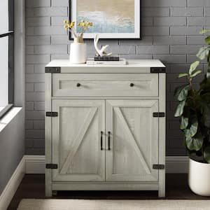 Barnwood Collection 30 in. Stone Grey Accent Cabinet with Barn Doors