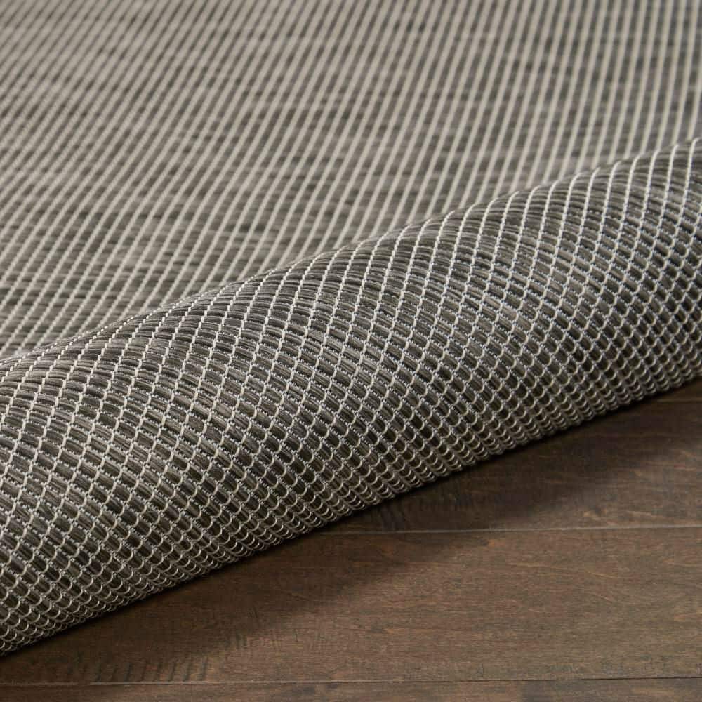 Charcoal 8' x 10' Flat Woven Synthetic Indoor/Outdoor Rug