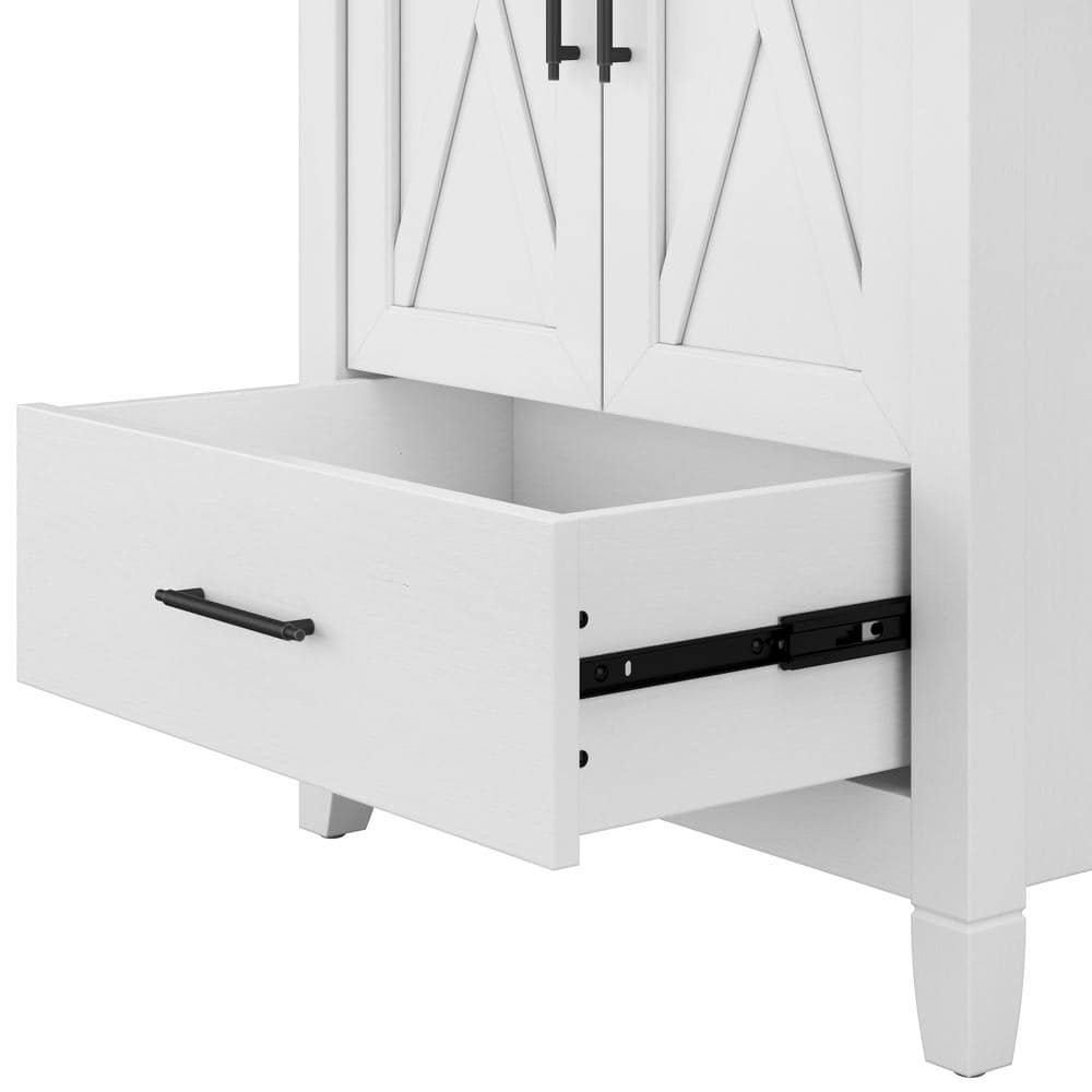 White Ash Engineered Wood Bathroom Vanity Sink with Mirror