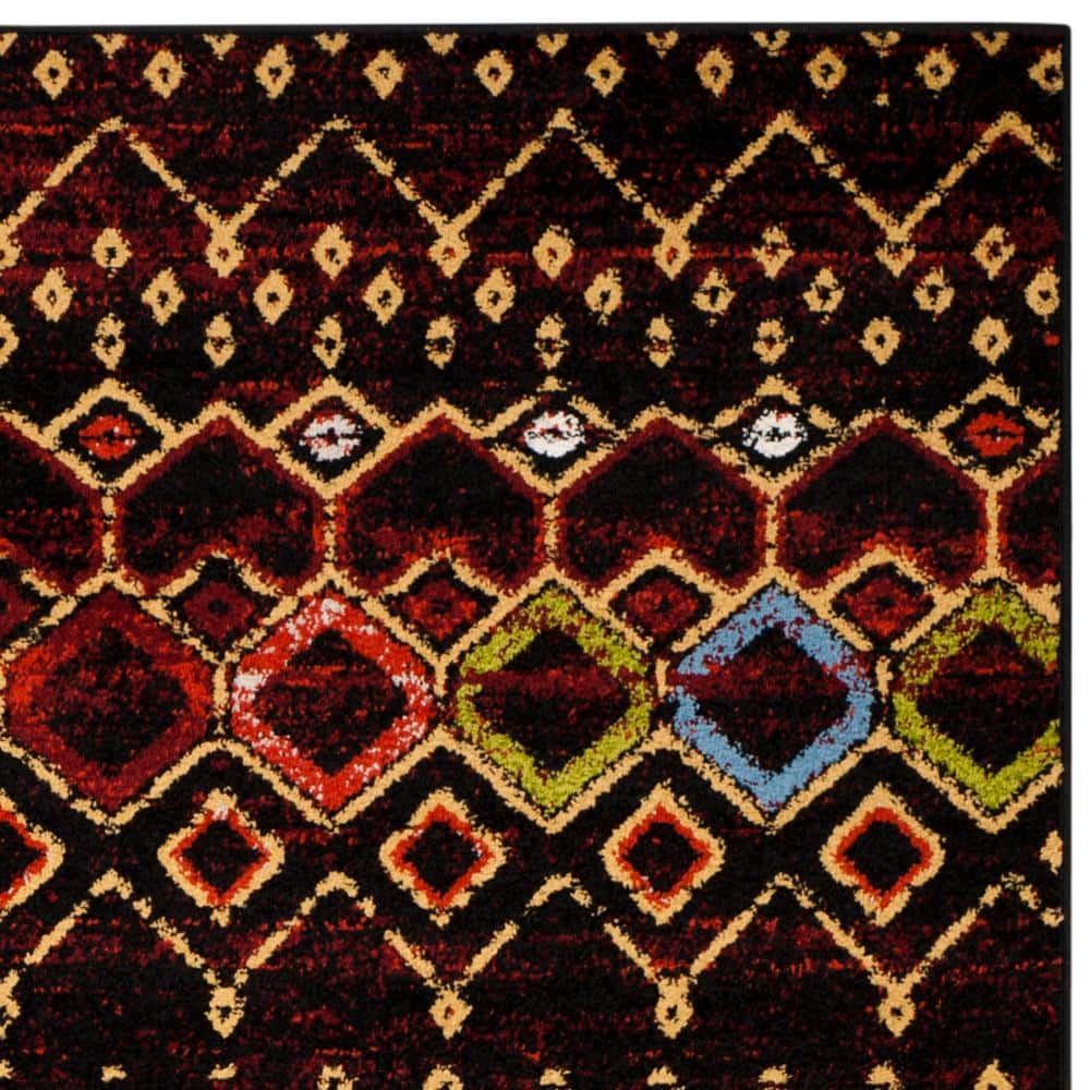 Hand-Knotted Elegance Synthetic Black Rectangular Rug
