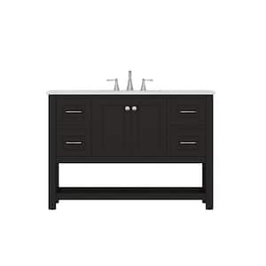 Wilmington 48 in. W x 34.2 in. H x 22 in. D Bath Vanity in Espresso with Marble Vanity Top in White with White Basin