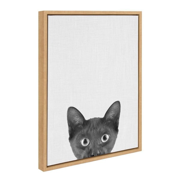 Kate and Laurel Sylvie Black Kitten by Simon Te of Tai Prints Framed Art Print 18 in. x 24 in.