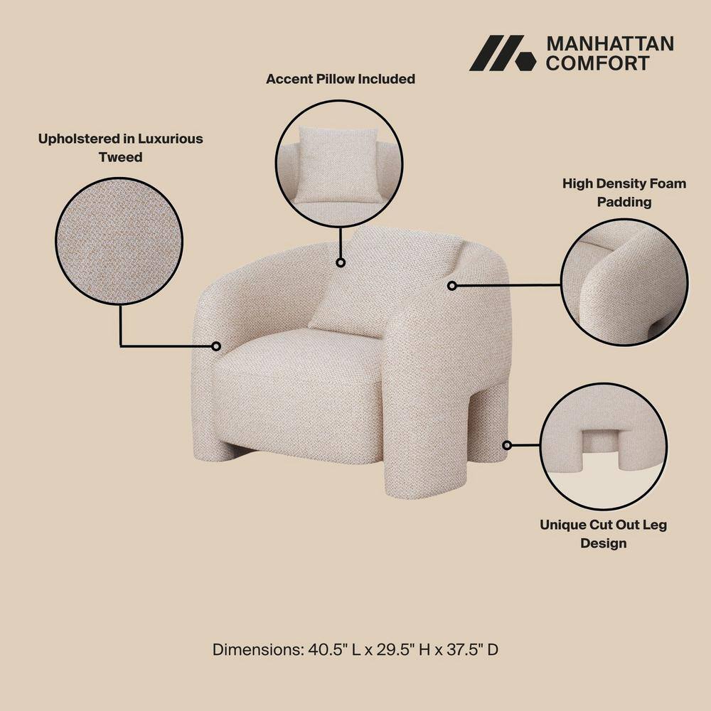 Sylvia Gold Dust Tweed 2-Piece Sofa and Accent Chair Set