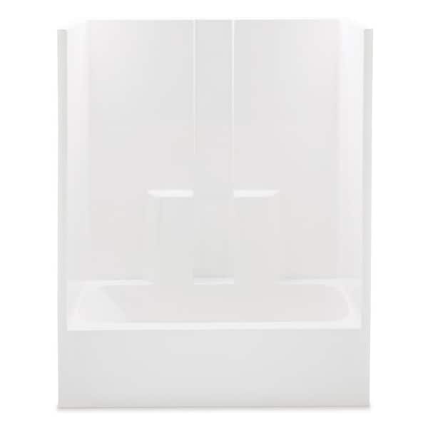Everyday 60 in. x 30 in. x 72 in. 1-Piece Bath and Shower Kit with Right Drain in White