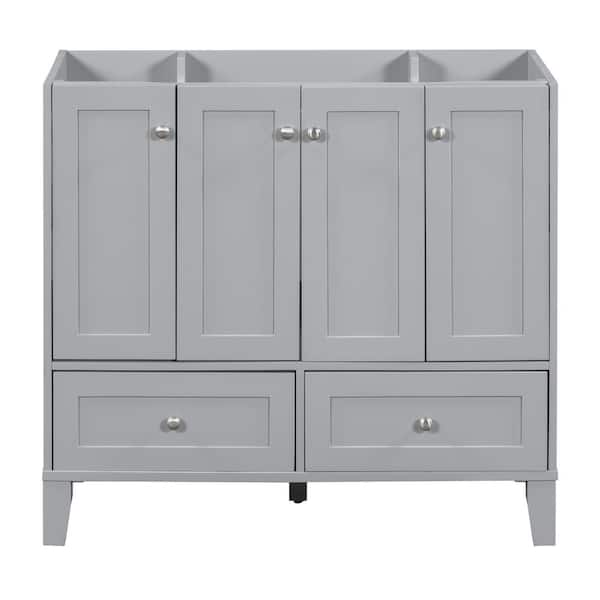 Boosicavelly 36 in. W x 17 in. D x 33 in. H Bath Vanity Cabinet without Top in Grey