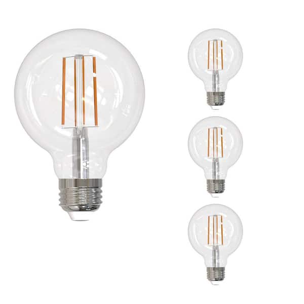 100 - Watt Equivalent G25 Dimmable Medium Screw LED Light Bulb Warm White Light 2700K 4 - Pack