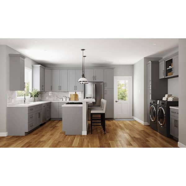 Richmond Vesuvius Gray Plywood Shaker Stock Ready to Assemble Wall Kitchen Cabinet Sft Cls 30 in W x 12 in D x 24 in H