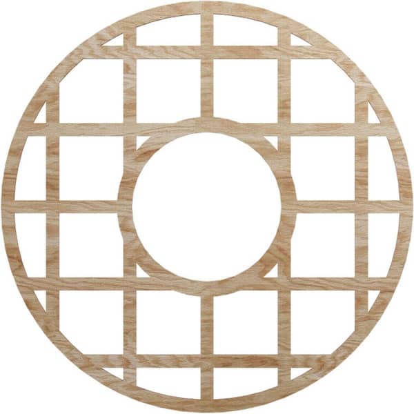 Ekena Millwork 0.25 in. D x 34 in. W x 34 in. H Wood (Red Oak) Medallion Moulding