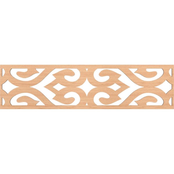 Ekena Millwork Keene Fretwork 0.25 in. D x 47 in. W x 12 in. L Hickory Wood Panel Moulding