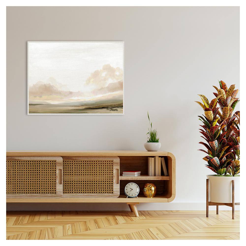Southern Landscape Abstract Canvas Wall Art with White Floater Frame